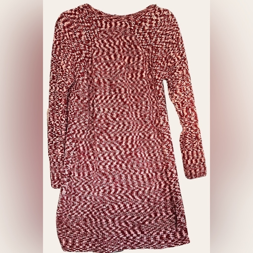 LULAROE Red/Pink/Cream Marble Blend Lauren Sweater Dress, Size Small, EUC. - Picture 7 of 10